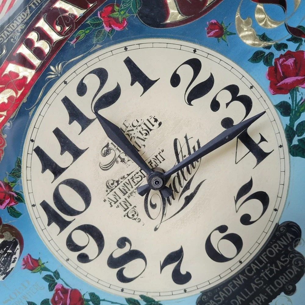 Vintage 1982 Casablanca Fan Co Wall Clock Hensley Glass Mirror Advertising 12
